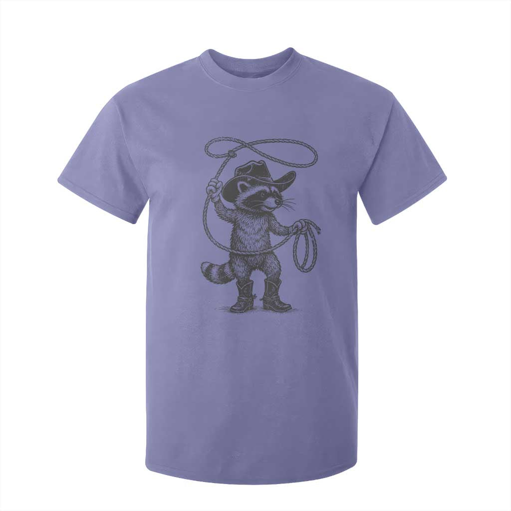 Vintage Raccoon Cowboy T Shirt For Kid Cowgirl Trash Panda Western Country Meme TS10 Violet Print Your Wear
