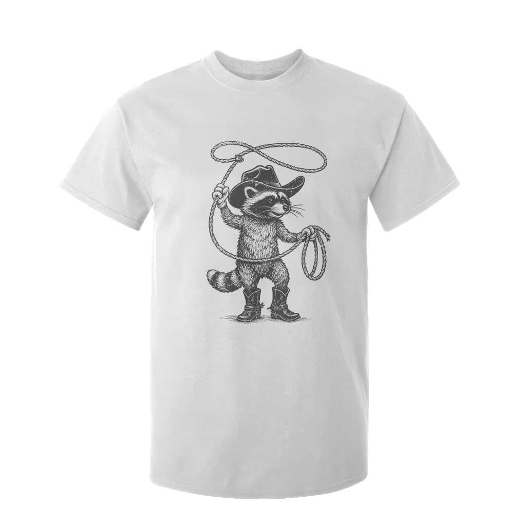 Vintage Raccoon Cowboy T Shirt For Kid Cowgirl Trash Panda Western Country Meme TS10 White Print Your Wear