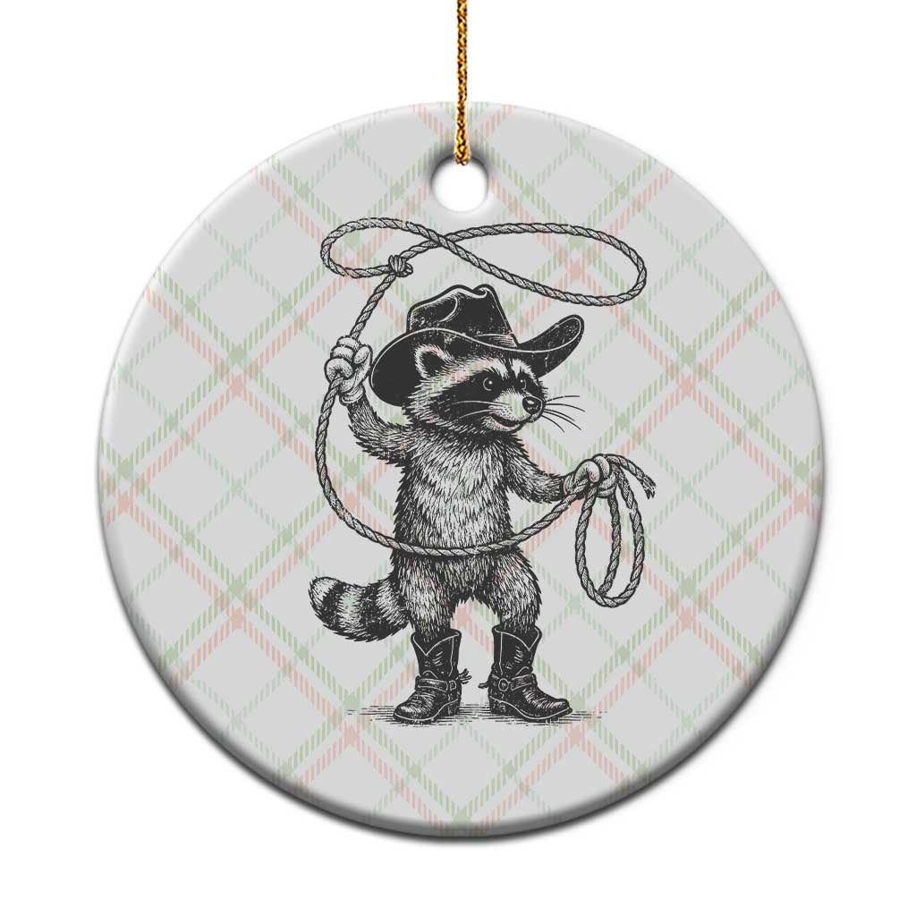 Vintage Raccoon Cowboy Ceramic Ornament Cowgirl Trash Panda Western Country Meme TS10 1pc Christmas Plaid Print Your Wear