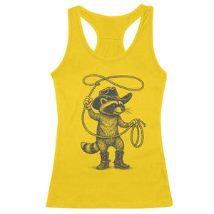 Vintage Raccoon Cowboy Racerback Tank Top Cowgirl Trash Panda Western Country Meme TS10 Daisy Print Your Wear