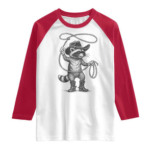 Vintage Raccoon Cowboy Raglan Shirt Cowgirl Trash Panda Western Country Meme TS10 White Red Print Your Wear
