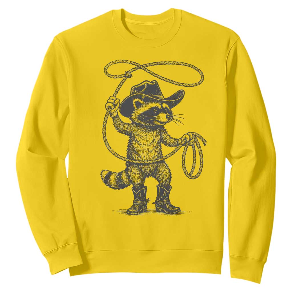 Vintage Raccoon Cowboy Sweatshirt Cowgirl Trash Panda Western Country Meme TS10 Daisy Print Your Wear