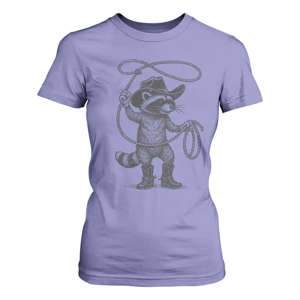 Vintage Raccoon Cowboy T Shirt For Women Cowgirl Trash Panda Western Country Meme TS10 Violet Print Your Wear