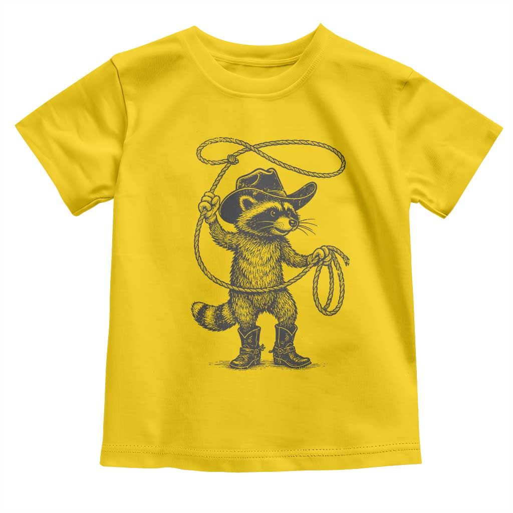 Vintage Raccoon Cowboy Toddler T Shirt Cowgirl Trash Panda Western Country Meme TS10 Daisy Print Your Wear