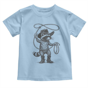 Vintage Raccoon Cowboy Toddler T Shirt Cowgirl Trash Panda Western Country Meme TS10 Light Blue Print Your Wear
