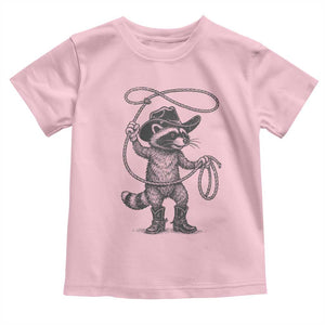 Vintage Raccoon Cowboy Toddler T Shirt Cowgirl Trash Panda Western Country Meme TS10 Light Pink Print Your Wear