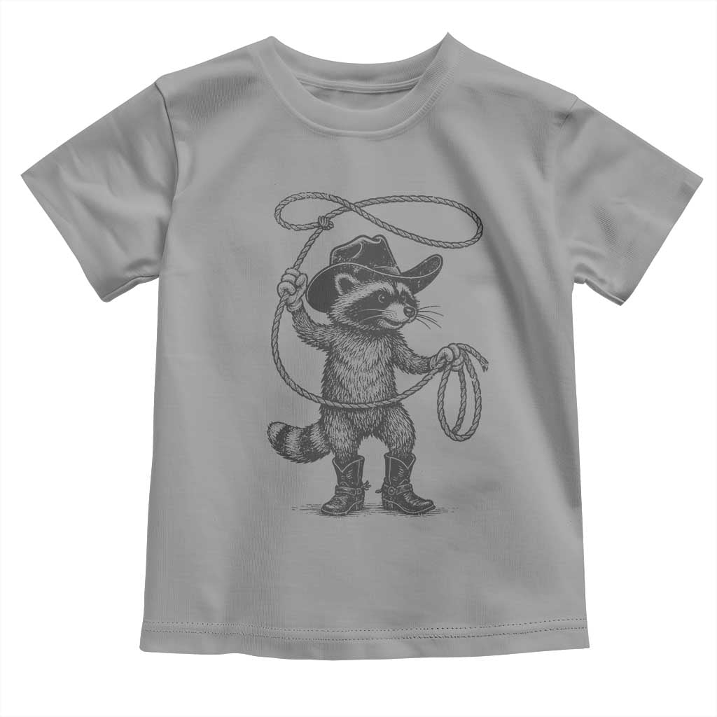 Vintage Raccoon Cowboy Toddler T Shirt Cowgirl Trash Panda Western Country Meme TS10 Sport Gray Print Your Wear