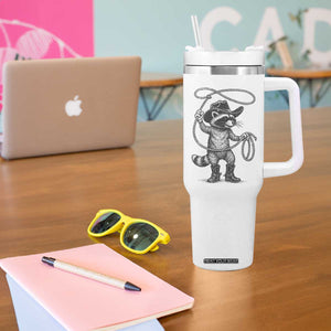 Vintage Raccoon Cowboy Tumbler With Handle Cowgirl Trash Panda Western Country Meme TS10 Print Your Wear