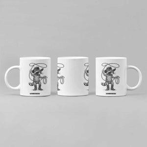 Vintage Raccoon Cowboy Coffee Mug Cowgirl Trash Panda Western Country Meme TS10 Print Your Wear