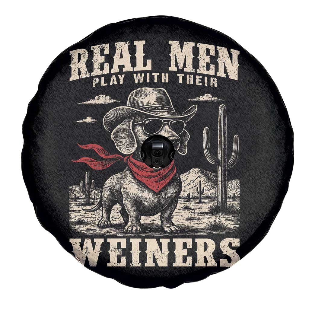 Funny Dachshund Cowboy Spare Tire Cover Real Men Play With Their Weiners TS10 Print Your Wear