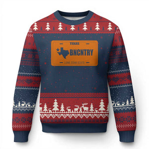 Texas Ugly Christmas Sweater Lone Star State Western Cowboy BNCNTRY Country TS10 Navy Red Print Your Wear