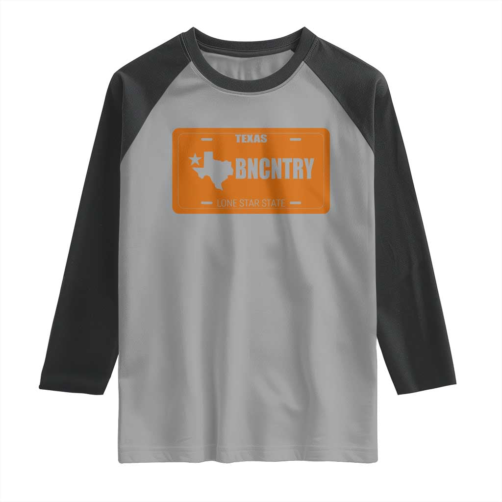 Texas Raglan Shirt Lone Star State Western Cowboy BNCNTRY Country TS10 Sport Gray Black Print Your Wear