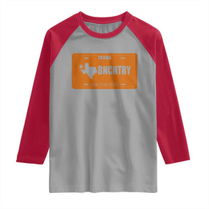 Texas Raglan Shirt Lone Star State Western Cowboy BNCNTRY Country TS10 Sport Gray Red Print Your Wear