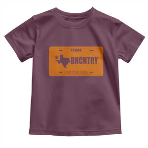 Texas Toddler T Shirt Lone Star State Western Cowboy BNCNTRY Country TS10 Maroon Print Your Wear