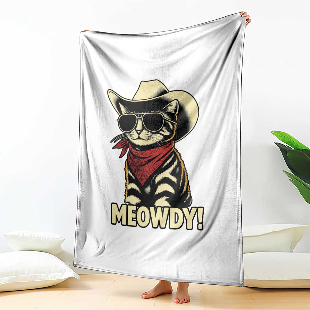 Vintage Cowboy Cat Throw Blanket Retro 90s Western Country Rodeo Meowdy Partner TS10 Print Your Wear