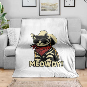 Vintage Cowboy Cat Throw Blanket Retro 90s Western Country Rodeo Meowdy Partner TS10 Print Your Wear
