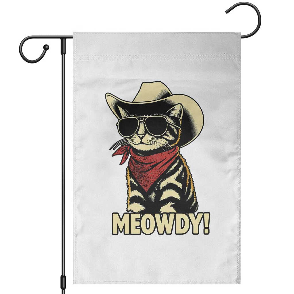 Vintage Cowboy Cat Garden Flag Retro 90s Western Country Rodeo Meowdy Partner TS10 White Print Your Wear