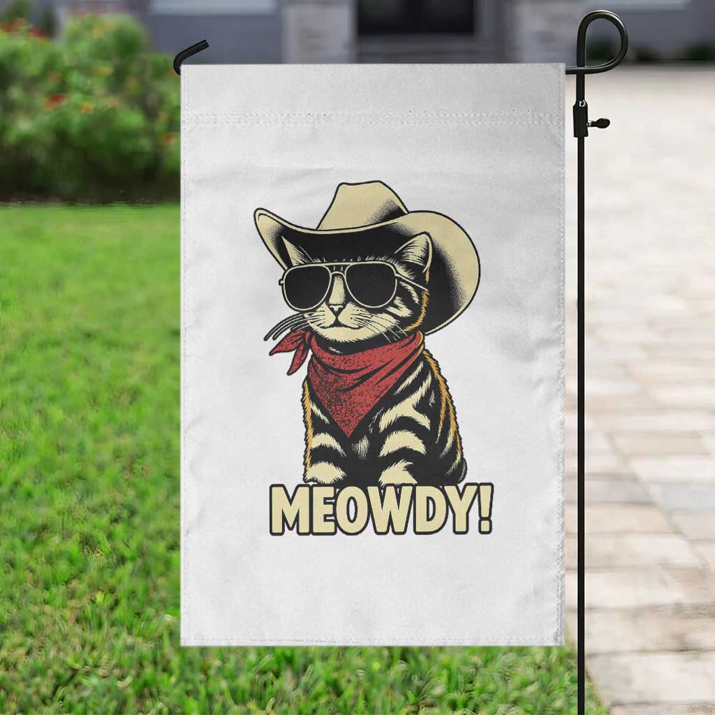 Vintage Cowboy Cat Garden Flag Retro 90s Western Country Rodeo Meowdy Partner TS10 Print Your Wear