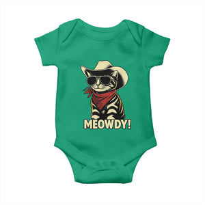 Vintage Cowboy Cat Baby Onesie Retro 90s Western Country Rodeo Meowdy Partner TS10 Irish Green Print Your Wear