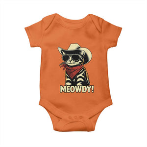 Vintage Cowboy Cat Baby Onesie Retro 90s Western Country Rodeo Meowdy Partner TS10 Orange Print Your Wear