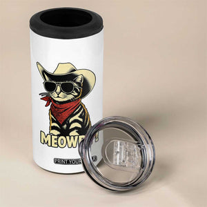 Vintage Cowboy Cat 4 in 1 Can Cooler Tumbler Retro 90s Western Country Rodeo Meowdy Partner TS10 Print Your Wear