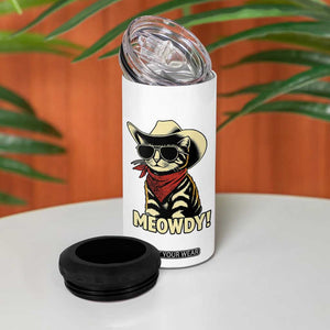 Vintage Cowboy Cat 4 in 1 Can Cooler Tumbler Retro 90s Western Country Rodeo Meowdy Partner TS10 Print Your Wear