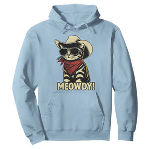 Vintage Cowboy Cat Hoodie Retro 90s Western Country Rodeo Meowdy Partner TS10 Light Blue Print Your Wear