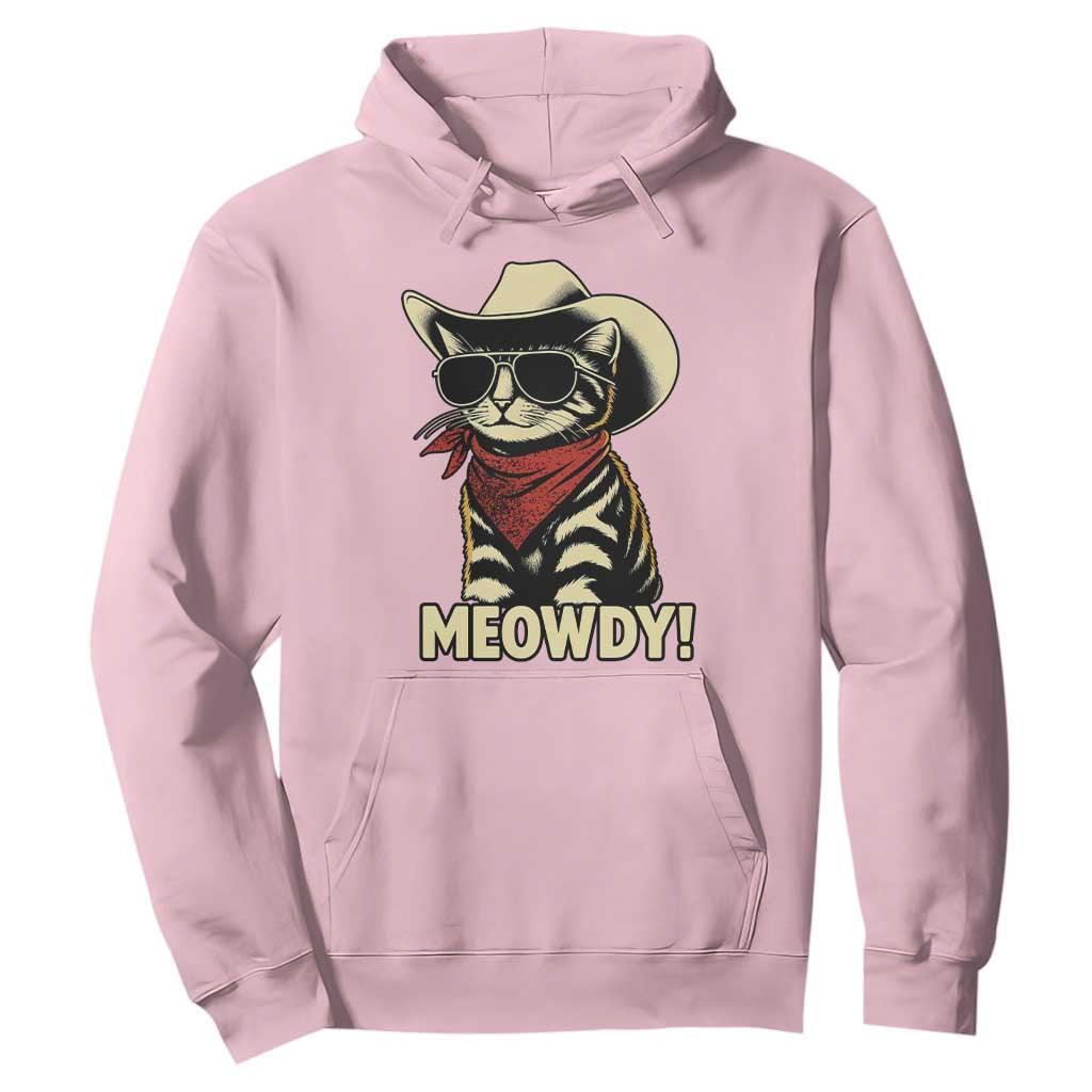 Vintage Cowboy Cat Hoodie Retro 90s Western Country Rodeo Meowdy Partner TS10 Light Pink Print Your Wear
