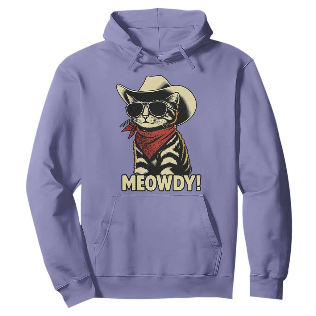 Vintage Cowboy Cat Hoodie Retro 90s Western Country Rodeo Meowdy Partner TS10 Violet Print Your Wear