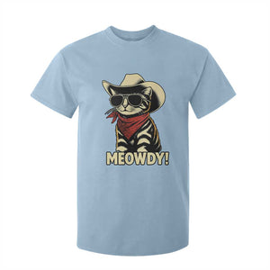 Vintage Cowboy Cat T Shirt For Kid Retro 90s Western Country Rodeo Meowdy Partner TS10 Light Blue Print Your Wear
