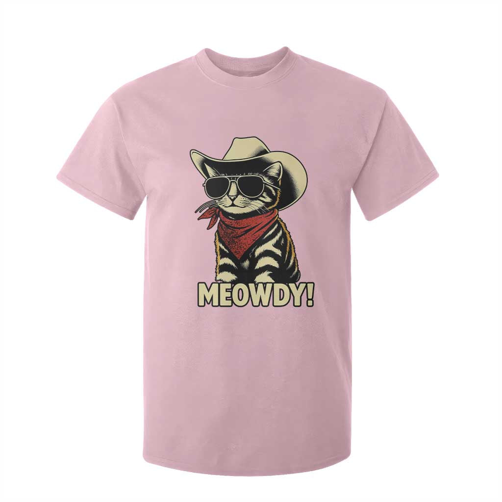 Vintage Cowboy Cat T Shirt For Kid Retro 90s Western Country Rodeo Meowdy Partner TS10 Light Pink Print Your Wear