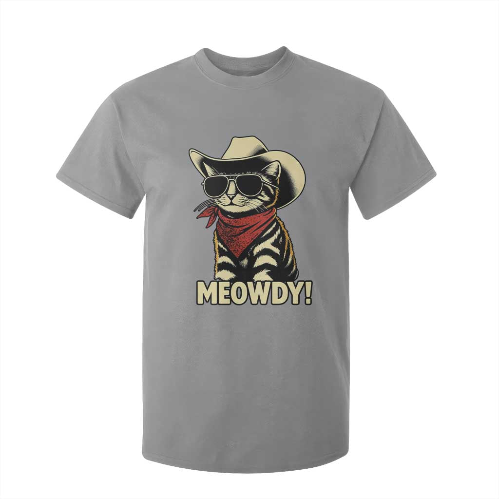 Vintage Cowboy Cat T Shirt For Kid Retro 90s Western Country Rodeo Meowdy Partner TS10 Sport Gray Print Your Wear