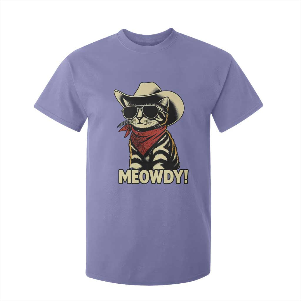 Vintage Cowboy Cat T Shirt For Kid Retro 90s Western Country Rodeo Meowdy Partner TS10 Violet Print Your Wear