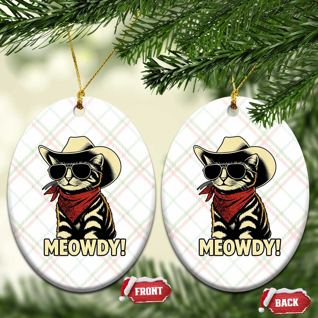 Vintage Cowboy Cat Ceramic Ornament Retro 90s Western Country Rodeo Meowdy Partner TS10 Print Your Wear