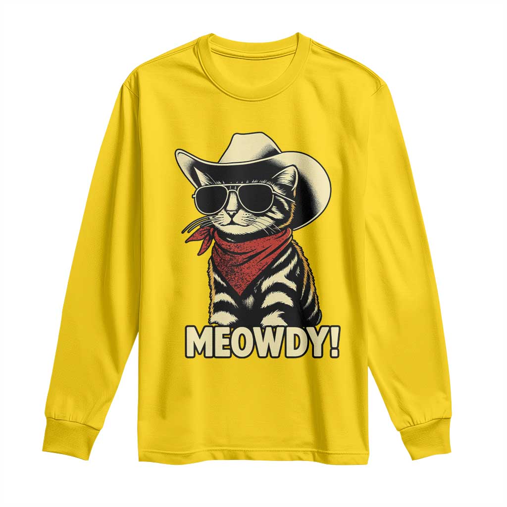 Vintage Cowboy Cat Long Sleeve Shirt Retro 90s Western Country Rodeo Meowdy Partner TS10 Daisy Print Your Wear