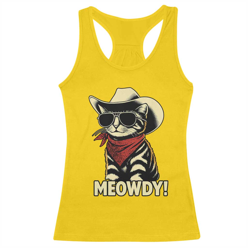 Vintage Cowboy Cat Racerback Tank Top Retro 90s Western Country Rodeo Meowdy Partner TS10 Daisy Print Your Wear