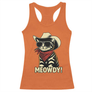 Vintage Cowboy Cat Racerback Tank Top Retro 90s Western Country Rodeo Meowdy Partner TS10 Orange Print Your Wear
