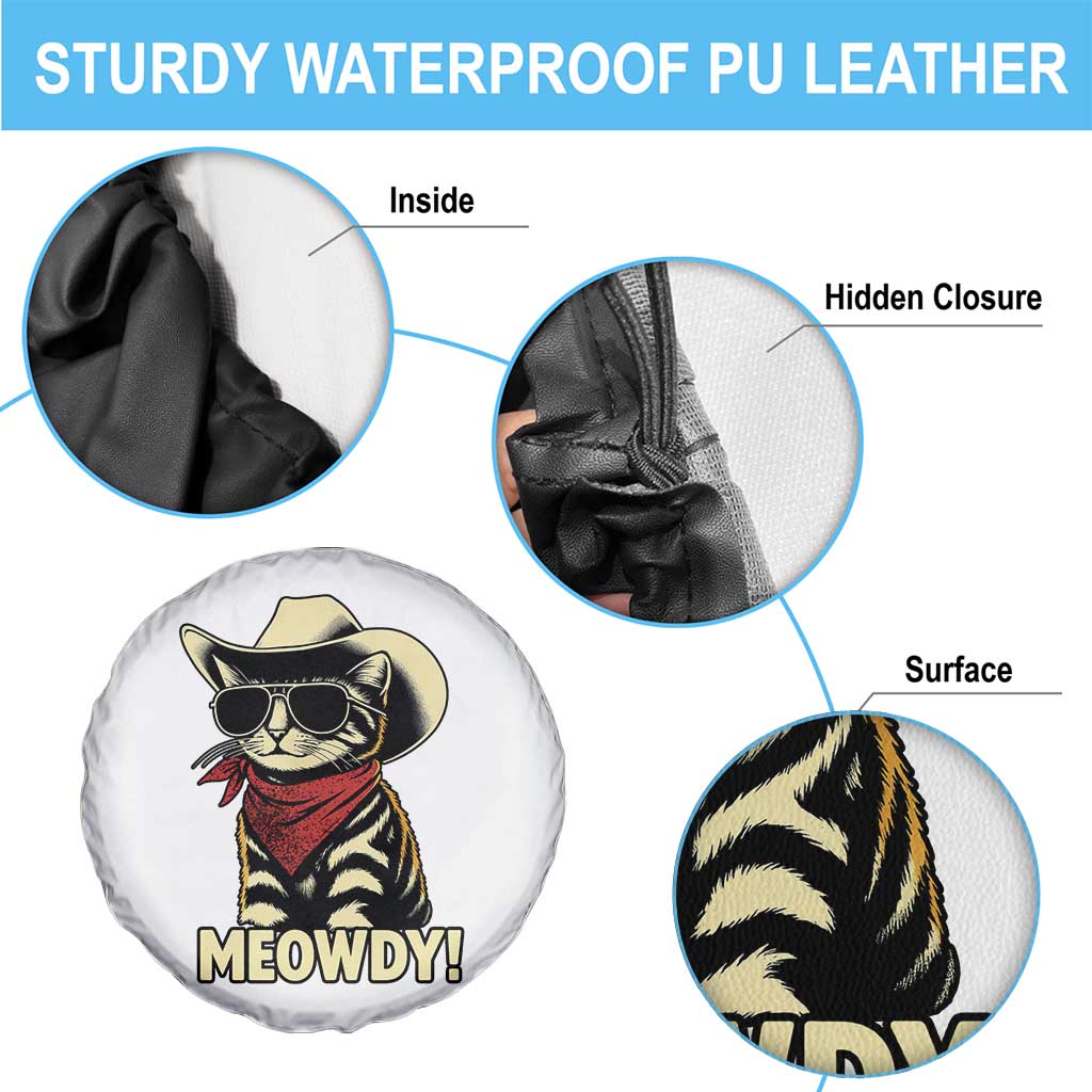 Vintage Cowboy Cat Spare Tire Cover Retro 90s Western Country Rodeo Meowdy Partner TS10 Print Your Wear