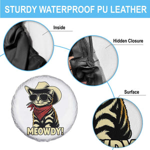 Vintage Cowboy Cat Spare Tire Cover Retro 90s Western Country Rodeo Meowdy Partner TS10 Print Your Wear