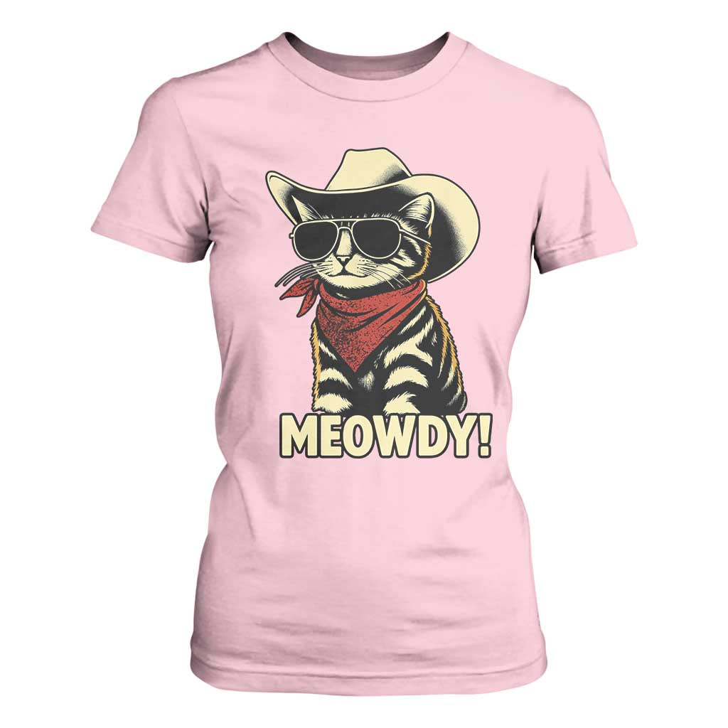Vintage Cowboy Cat T Shirt For Women Retro 90s Western Country Rodeo Meowdy Partner TS10 Light Pink Print Your Wear