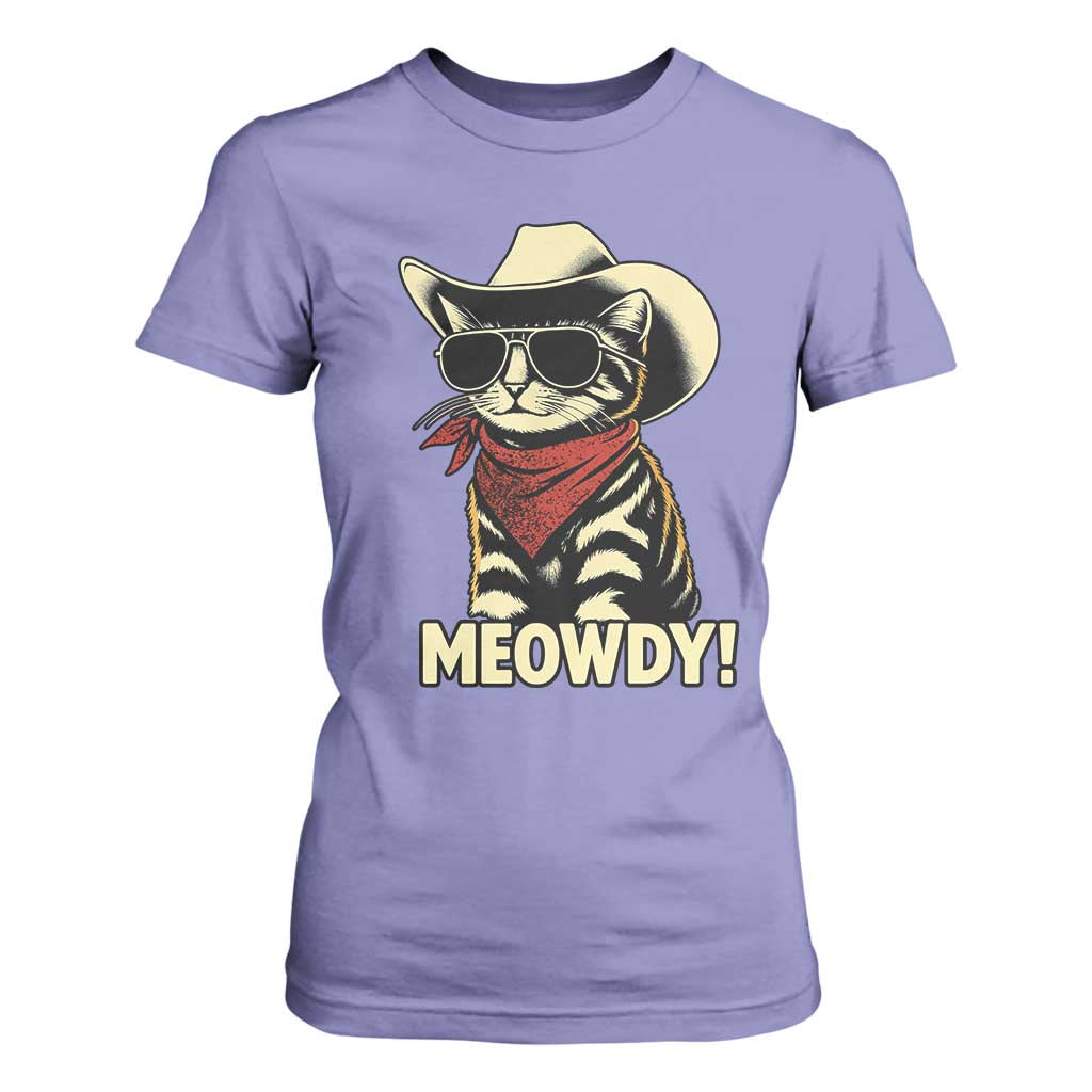 Vintage Cowboy Cat T Shirt For Women Retro 90s Western Country Rodeo Meowdy Partner TS10 Violet Print Your Wear