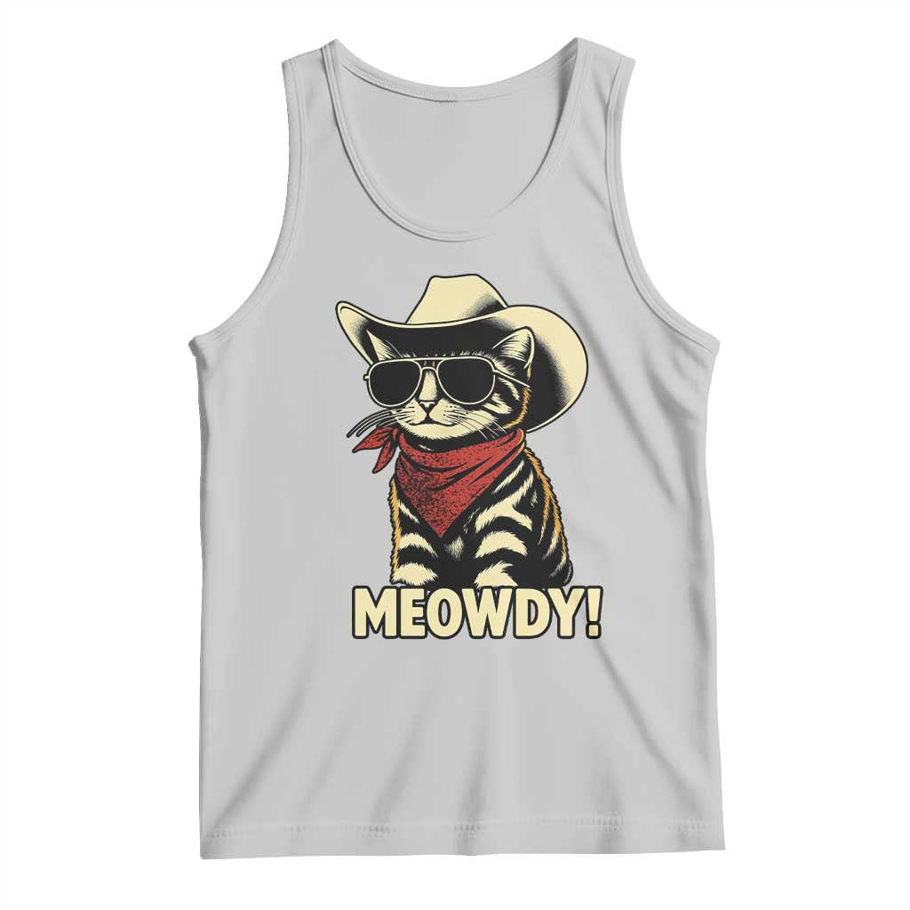 Vintage Cowboy Cat Tank Top Retro 90s Western Country Rodeo Meowdy Partner TS10 Ash Print Your Wear