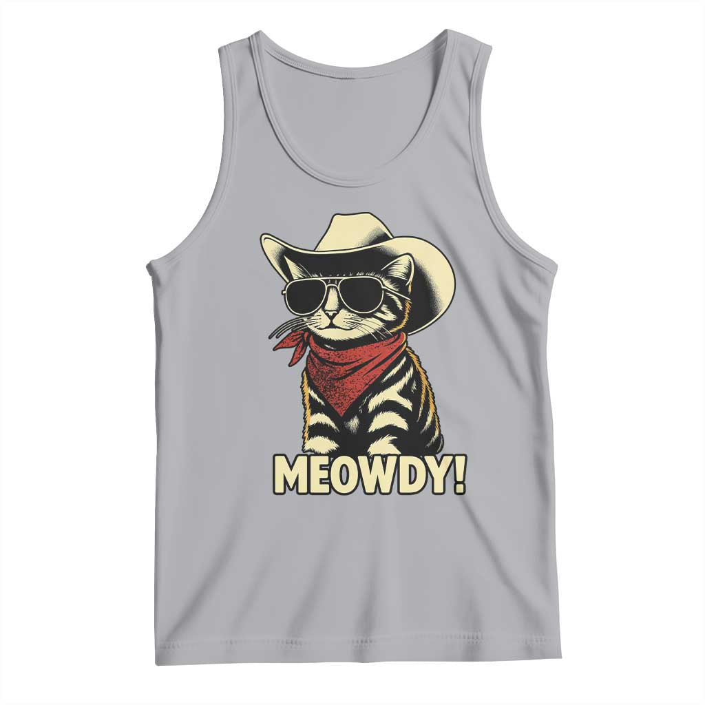 Vintage Cowboy Cat Tank Top Retro 90s Western Country Rodeo Meowdy Partner TS10 Athletic Heather Print Your Wear