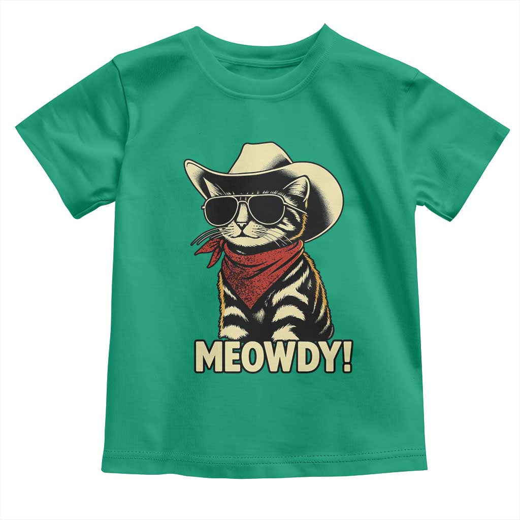 Vintage Cowboy Cat Toddler T Shirt Retro 90s Western Country Rodeo Meowdy Partner TS10 Irish Green Print Your Wear