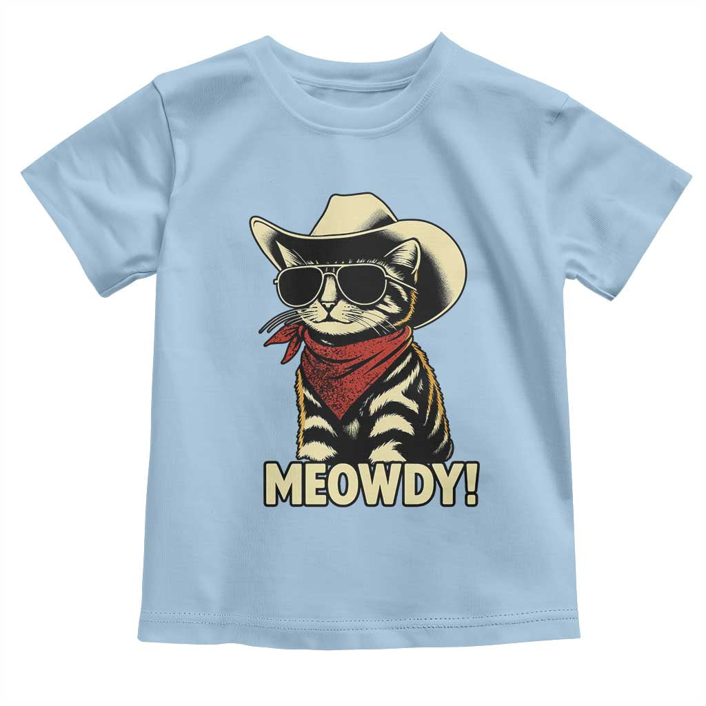 Vintage Cowboy Cat Toddler T Shirt Retro 90s Western Country Rodeo Meowdy Partner TS10 Light Blue Print Your Wear