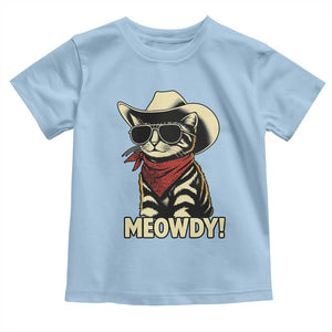 Vintage Cowboy Cat Toddler T Shirt Retro 90s Western Country Rodeo Meowdy Partner TS10 Light Blue Print Your Wear
