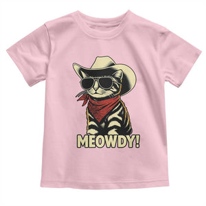 Vintage Cowboy Cat Toddler T Shirt Retro 90s Western Country Rodeo Meowdy Partner TS10 Light Pink Print Your Wear