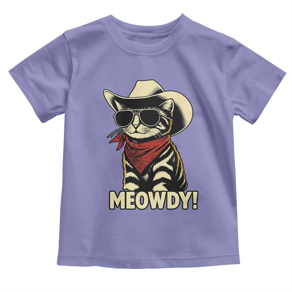 Vintage Cowboy Cat Toddler T Shirt Retro 90s Western Country Rodeo Meowdy Partner TS10 Violet Print Your Wear