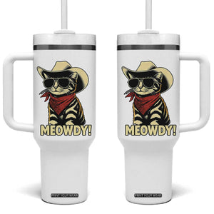 Vintage Cowboy Cat Tumbler With Handle Retro 90s Western Country Rodeo Meowdy Partner TS10 One Size: 40 oz White Print Your Wear