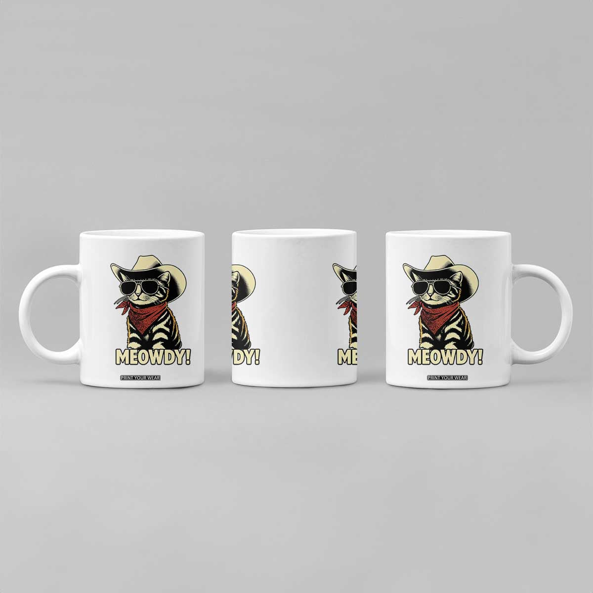 Vintage Cowboy Cat Coffee Mug Retro 90s Western Country Rodeo Meowdy Partner TS10 Print Your Wear